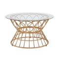 Runder Couchtisch aus Rattan und Glas 75x44,5cm Panama Circlce Aktion