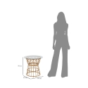 Runder Rattantisch mit Glasplatte 50x50cm Panama Circle Lagerbestand