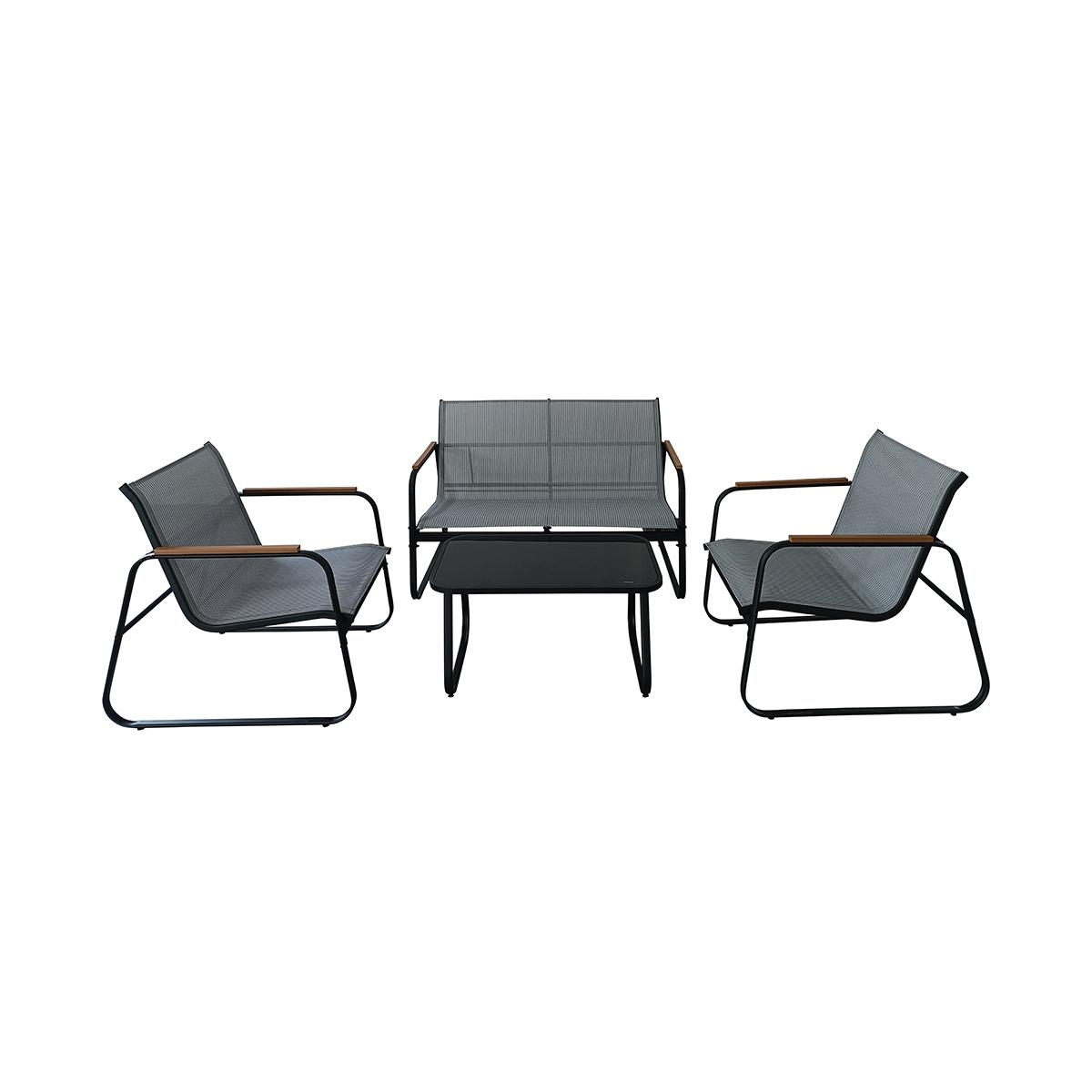 Gartenmöbel-Set für 4 Personen aus Stahl mit Glastisch Saint Martin Aktion Gartenmöbel-Set für 4 Personen aus Stahl mit Glastisch Saint Martin Aktion