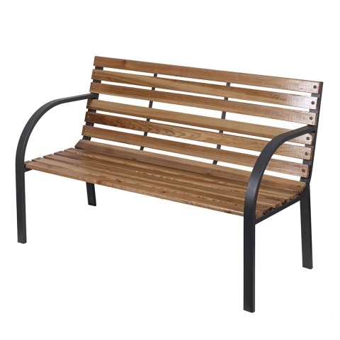 Holzbank aus Tannenholz und Stahl 120x58x83 cm Kovek Aktion