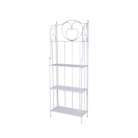 Scaffale 4 ripiani richiudibile in ferro 60,5x28xh.167cm bianco Ravun Aktion