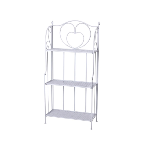 Scaffale 3 ripiani richiudibile in ferro 60,5x28xh.127cm bianco Karnel Aktion