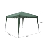 Gazebo estensibile verde 3x3 in alluminio richiudibile Rapido Kauf