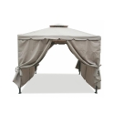 Wasserdichter Gazebo 3x3m mit 4 Seitenteilen, Eisen in Taubengrau, Modell Tangeri Sales