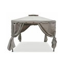 Gazebo idrorepellente 3x3m 4 tende laterali ferro tortora Tangeri Rabatte