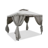 Gazebo idrorepellente 3x3m 4 tende laterali ferro tortora Tangeri Aktion
