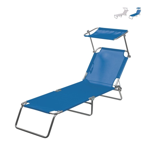 Klappbare und verstellbare Strandliege mit Sonnendach Vieste Aktion