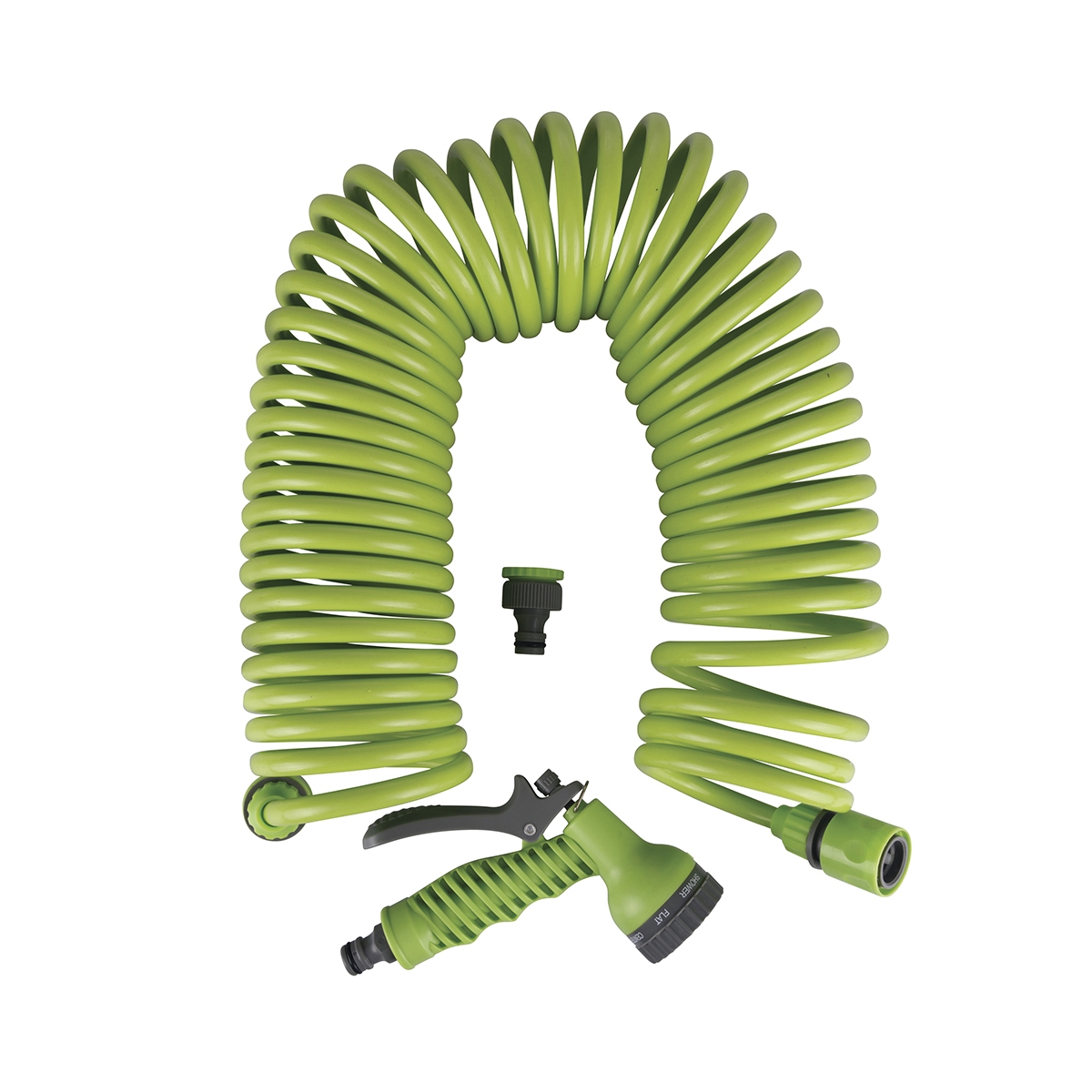 Flexibler Spiralgartenschlauch 12m mit Power Spritzpistole Aktion