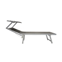 Garten- und Strandliege aus Aluminium mit Sonnendach Riccione 
