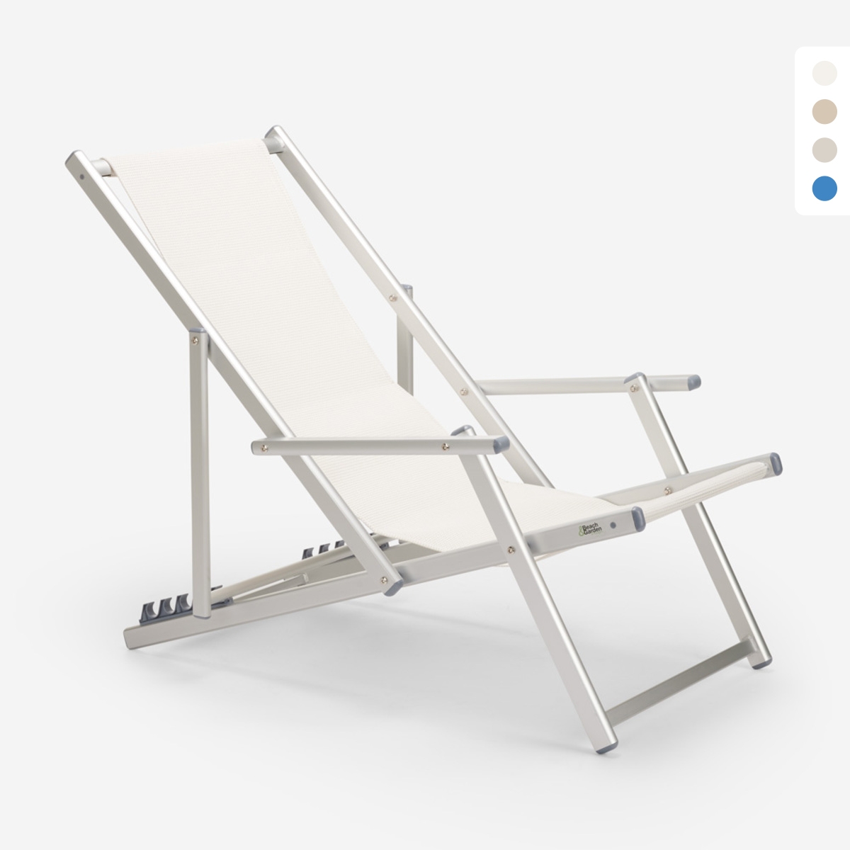 Sea Strandliegestuhl mit klappbaren Armlehnen aus Aluminium Riccione Gold Lux Maße Sea Strandliegestuhl mit klappbaren Armlehnen aus Aluminium Riccione Gold Lux Maße