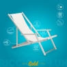Sea Strandliegestuhl mit klappbaren Armlehnen aus Aluminium Riccione Gold Lux 