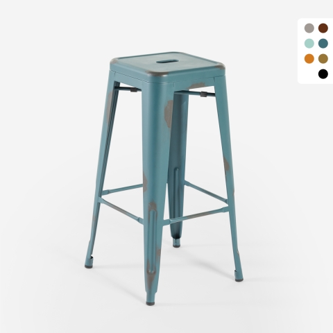 barhocker hocker aus metall im industriedesign 78cm steel stale Aktion