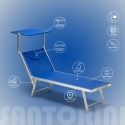 4er Set professionelle Strandliegen aus Aluminium mit Dach Santorini 