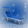 4er Set professionelle Strandliegen aus Aluminium mit Dach Santorini 