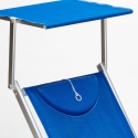 4er Set professionelle Strandliegen aus Aluminium mit Dach Santorini 