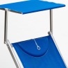 4er Set professionelle Strandliegen aus Aluminium mit Dach Santorini 