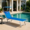 4er Set professionelle Strandliegen aus Aluminium mit Dach Santorini 
