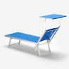 4er Set professionelle Strandliegen aus Aluminium mit Dach Santorini 
