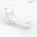 4er Set professionelle Strandliegen aus Aluminium mit Dach Santorini 