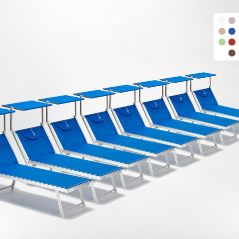 20er Set Liegestühle Strandliegen Sonnenliegen aus Aluminium Santorini Aktion