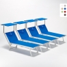 4er Set professionelle Strandliegen aus Aluminium mit Dach Santorini Kauf