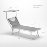 2er Set Liegestühle Strandliegen Sonnenliegen aus Aluminium für den Strand Santorini Limited Edition 