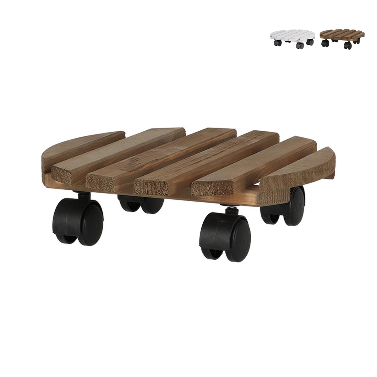 Runder Pflanzenroller aus Holz mit Rollen Angebot