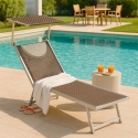 4er Set Liegestühle Strandliegen Sonnenliegen aus Aluminium Santorini Limited Edition Sales