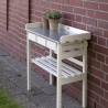 Werkbank aus Holz mit verzinkter Metallplatte und 3 Schubladen Sales