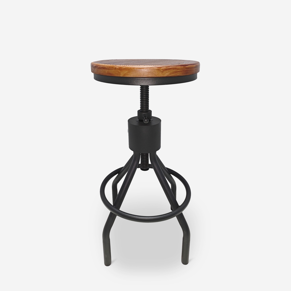 Barhocker Industriestil aus Holz und Metall schraubverstellbar Skiv Aktion