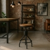 Barhocker Industriestil aus Holz und Metall schraubverstellbar Skiv Verkauf