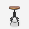 Barhocker Industriestil aus Holz und Metall schraubverstellbar Skiv Angebot