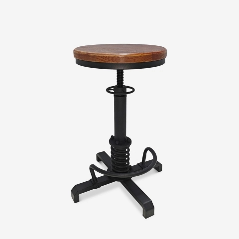 Barhocker im Vintage-Industriestil mit Schraubenverstellung Helix Aktion