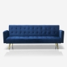 Modernes clic clac 3-Sitzer Samt Schlafsofa Caullae goldene Beine Katalog