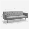 Modernes clic clac 3-Sitzer Samt Schlafsofa Caullae goldene Beine 