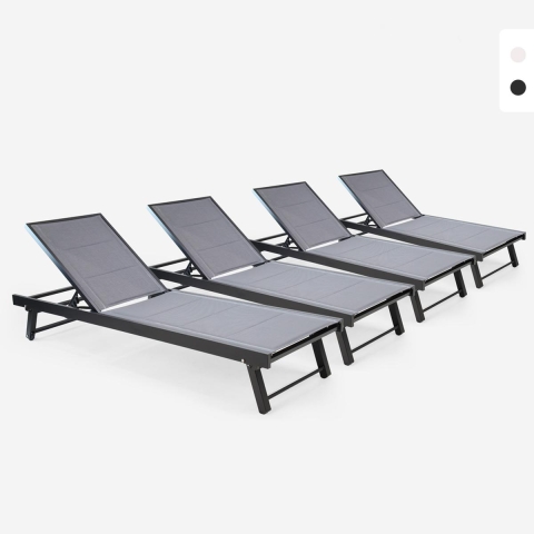 Vorrat 4 Garten Liegestühle Aluminium Pool Räder Rimini Aktion