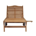 Teak-Gartenliege mit Rädern und ausziehbarem Tisch Carloforte Sales