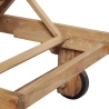 Teak-Gartenliege mit Rädern und ausziehbarem Tisch Carloforte Lagerbestand
