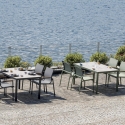 Garten-Set mit Glastisch und 4 Stühlen Tarquinia 
