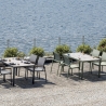 Garten-Set mit Glastisch und 4 Stühlen Tarquinia 
