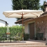 Rechteckiger Garten-Sonnenschirm 3x4 mit Holzmittelmast Seyram Verkauf
