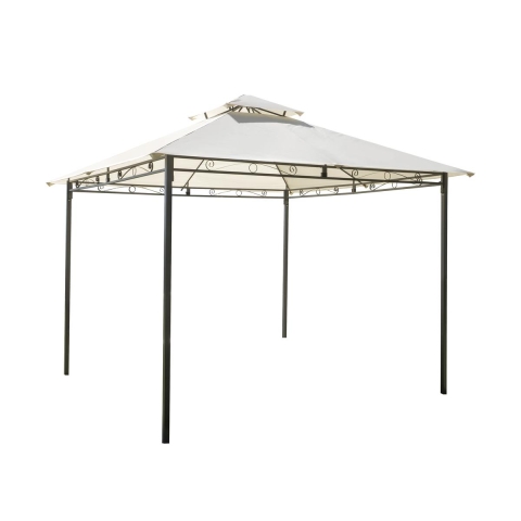 Gartenpavillon aus Eisen 3x3 Ecru Anthrazit Illinois Aktion