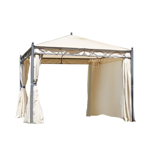 Gartenpavillon aus Eisen 3x3m mit Moskitonetzen Oregon Aktion