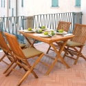 Klappbarer Gartentisch aus Teakholz 80x120cm Lipari Verkauf