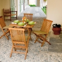 Klapptisch für außen aus Teakholz 80x80cm Vulcano Verkauf
