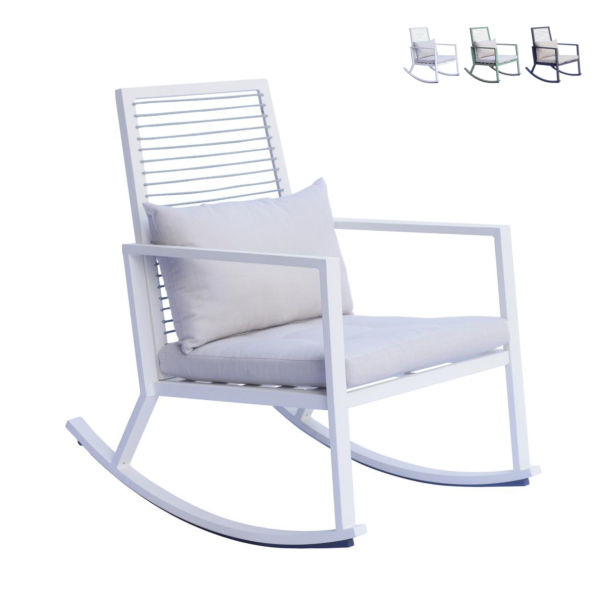 Moderne Aluminium-Schaukelstuhl mit Kissen Tayuva Aktion Moderne Aluminium-Schaukelstuhl mit Kissen Tayuva Aktion