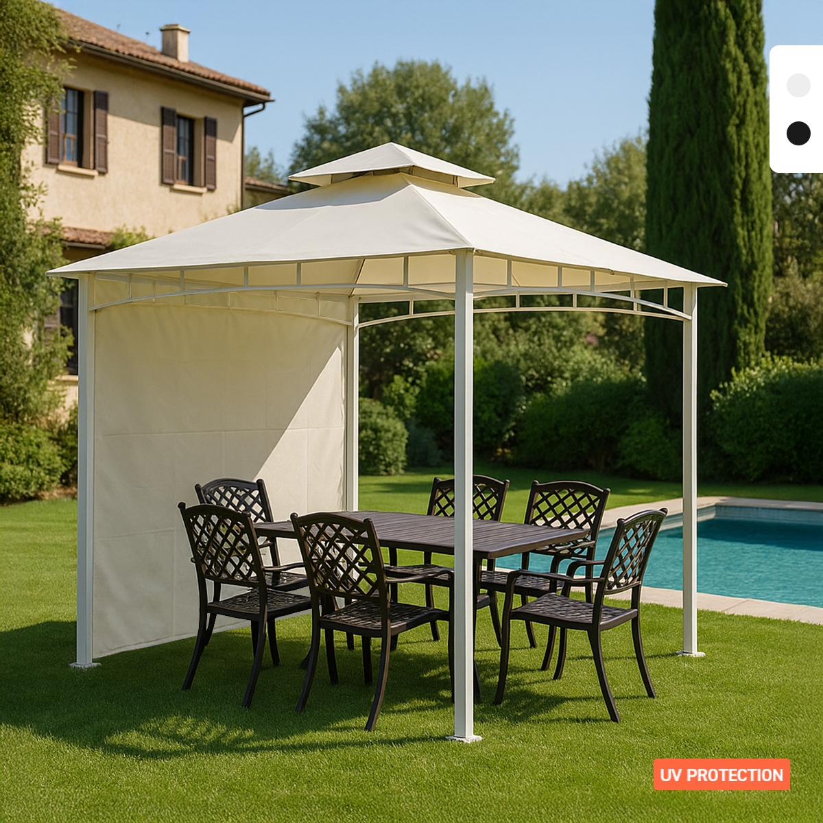 Gazebo 3,3x3,3 Meter Garten Bar Veranda Markt Pagode Antigua uv Aktion Gazebo 3,3x3,3 Meter Garten Bar Veranda Markt Pagode Antigua uv Aktion
