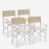 4er Set Klappbare Strandstühle Klappstühle Aluminium Regista Gold