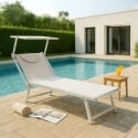 4er Set Sonnenliegen Luxus Italienischen Strandliegen mit Dach Italia Eigenschaften