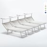 4er Set Sonnenliegen Luxus Italienischen Strandliegen mit Dach Italia Auswahl